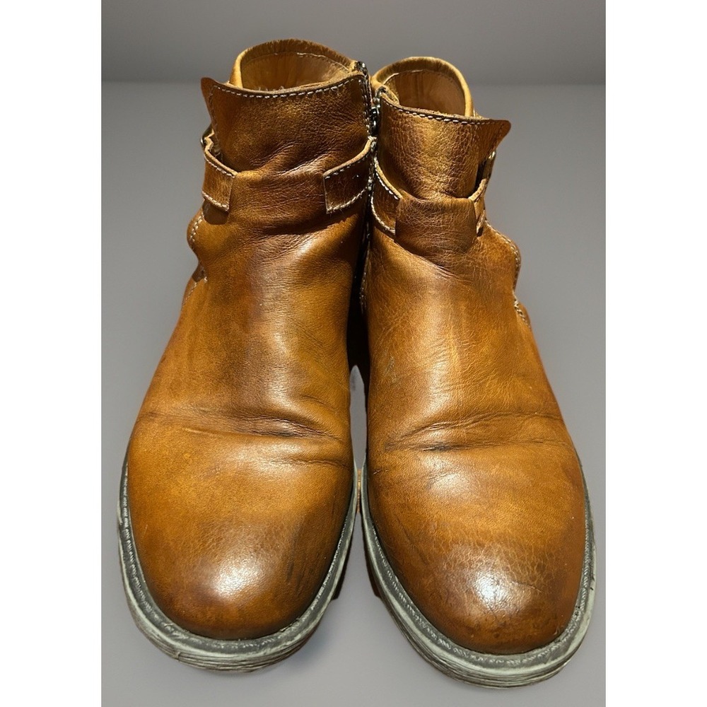 Bed Stu Mens Johnston Rustic Ankle Boots Size 10.5 Brown Tan Buckle USA Patina - Picture 2 of 12